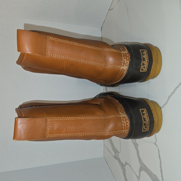 Cabelas Mens Side Zip Duck Boots Leather Steel Shank Thinsulate Size 9 - Picture 3 of 12